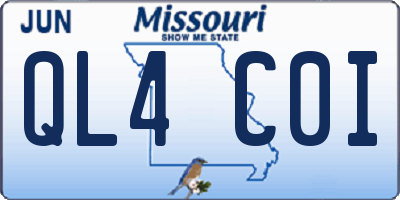 MO license plate QL4C0I
