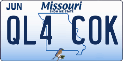 MO license plate QL4C0K