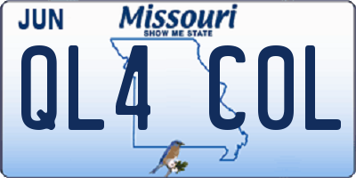 MO license plate QL4C0L