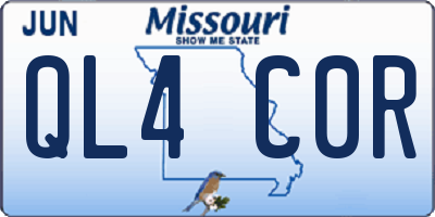 MO license plate QL4C0R