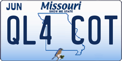 MO license plate QL4C0T