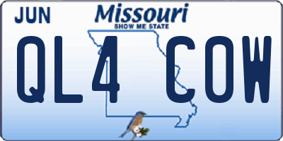 MO license plate QL4C0W
