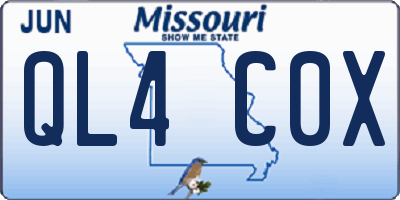 MO license plate QL4C0X
