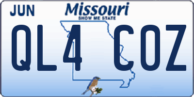 MO license plate QL4C0Z