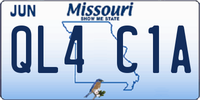 MO license plate QL4C1A