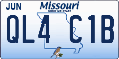 MO license plate QL4C1B