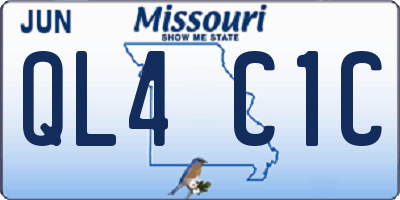 MO license plate QL4C1C