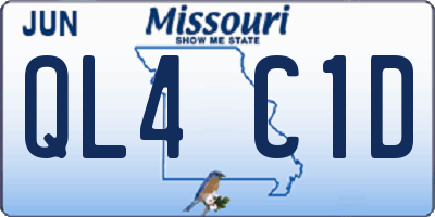 MO license plate QL4C1D