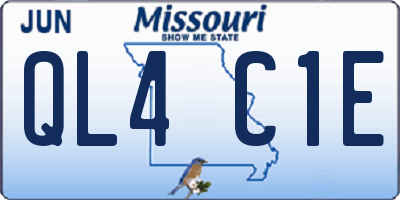 MO license plate QL4C1E