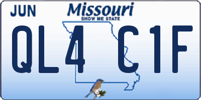 MO license plate QL4C1F