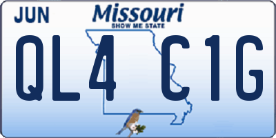 MO license plate QL4C1G