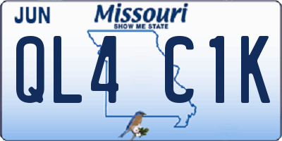 MO license plate QL4C1K