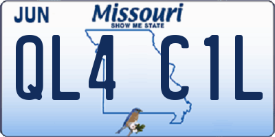 MO license plate QL4C1L
