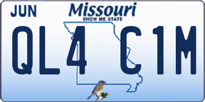 MO license plate QL4C1M