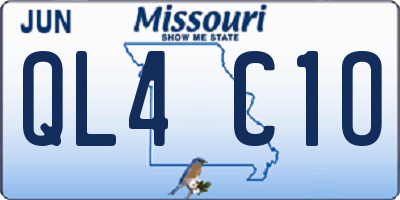 MO license plate QL4C1O