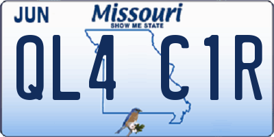 MO license plate QL4C1R
