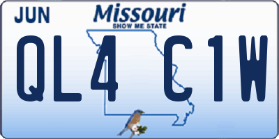 MO license plate QL4C1W
