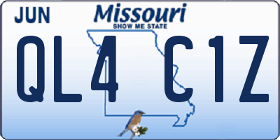 MO license plate QL4C1Z
