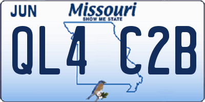 MO license plate QL4C2B