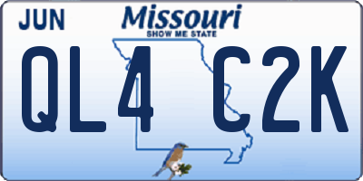 MO license plate QL4C2K