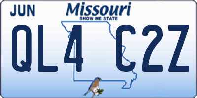 MO license plate QL4C2Z