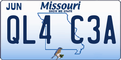 MO license plate QL4C3A