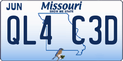MO license plate QL4C3D