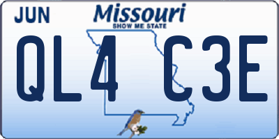 MO license plate QL4C3E