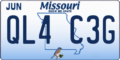 MO license plate QL4C3G