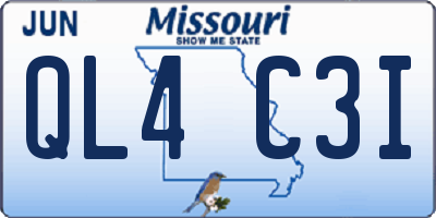 MO license plate QL4C3I