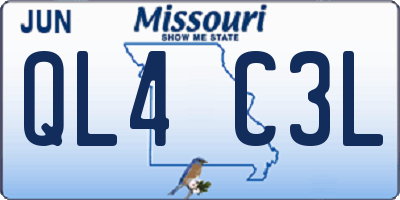 MO license plate QL4C3L