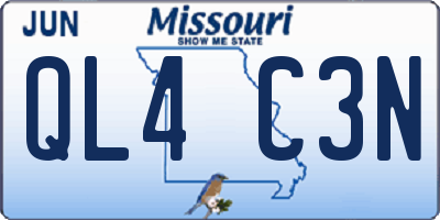 MO license plate QL4C3N