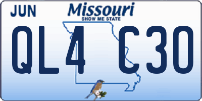 MO license plate QL4C3O