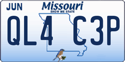 MO license plate QL4C3P