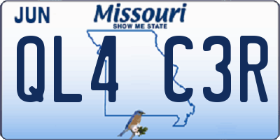 MO license plate QL4C3R