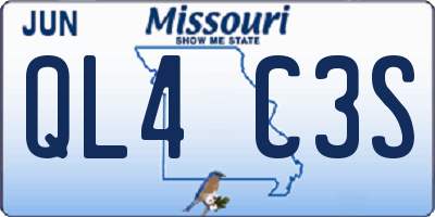 MO license plate QL4C3S