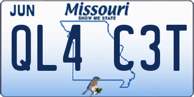 MO license plate QL4C3T