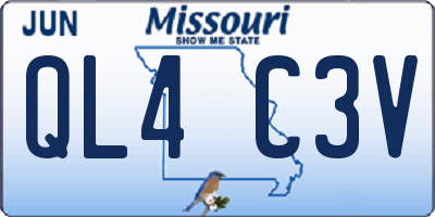 MO license plate QL4C3V