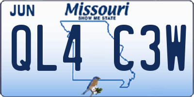MO license plate QL4C3W