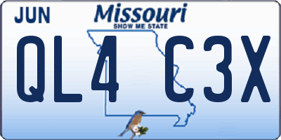 MO license plate QL4C3X