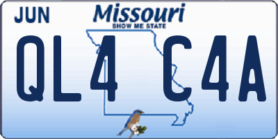 MO license plate QL4C4A
