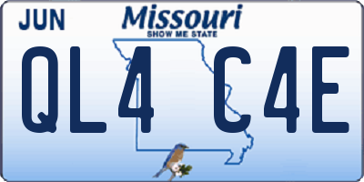 MO license plate QL4C4E