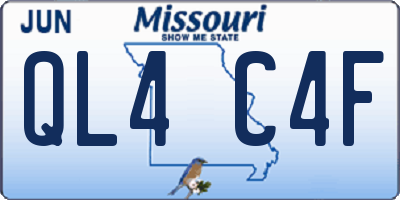MO license plate QL4C4F