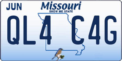 MO license plate QL4C4G