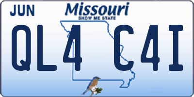 MO license plate QL4C4I