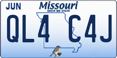 MO license plate QL4C4J