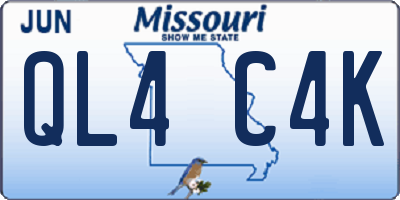 MO license plate QL4C4K