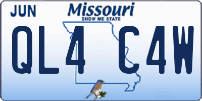 MO license plate QL4C4W
