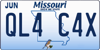 MO license plate QL4C4X