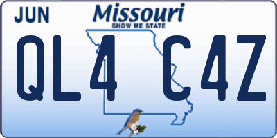 MO license plate QL4C4Z